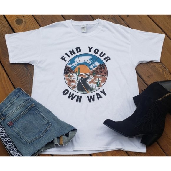 Gildan Tops - NEW Find Your Own Way Graphic T'shirt XL